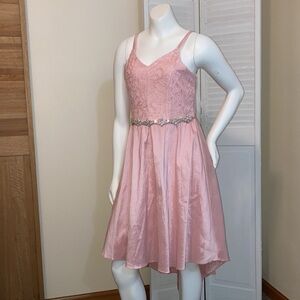 Girls size 12 blush pink princess party dress Rare Editions Macys High Low NWT